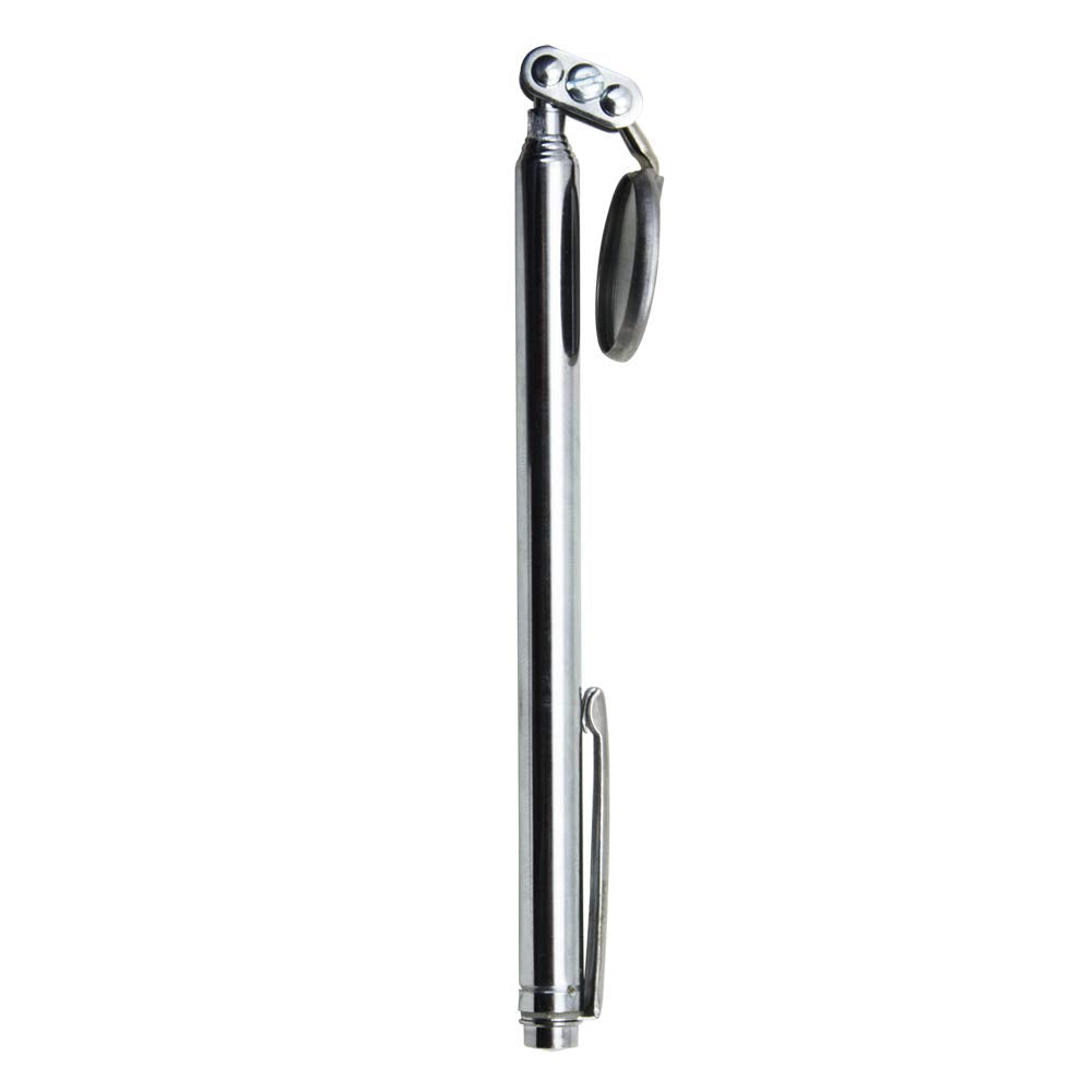 Metallic pen with a clip on a white background