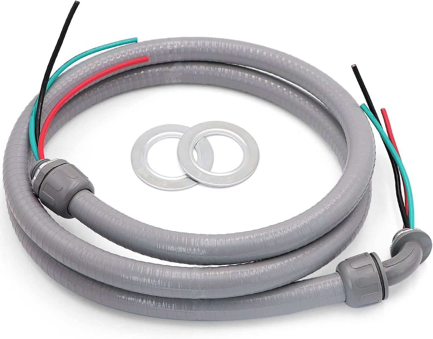 Everwell® 3/4 in 6 ft Electrical Wire Whip – Liquidtight Flexible Non-Metallic Conduit, 2x8AWG + 1x10AWG, UL Listed for HVAC & Outdoor Power
