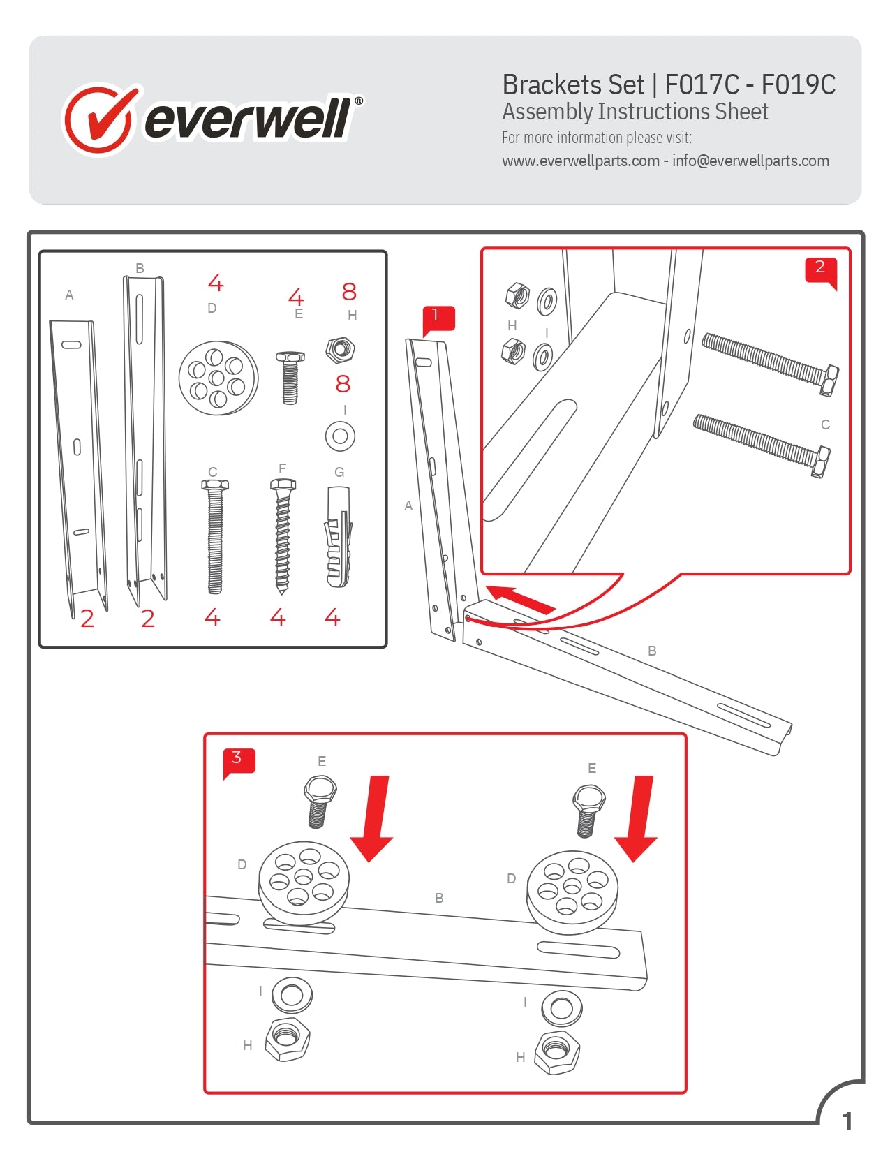 F017C F019C Assembly Instructions Sheet