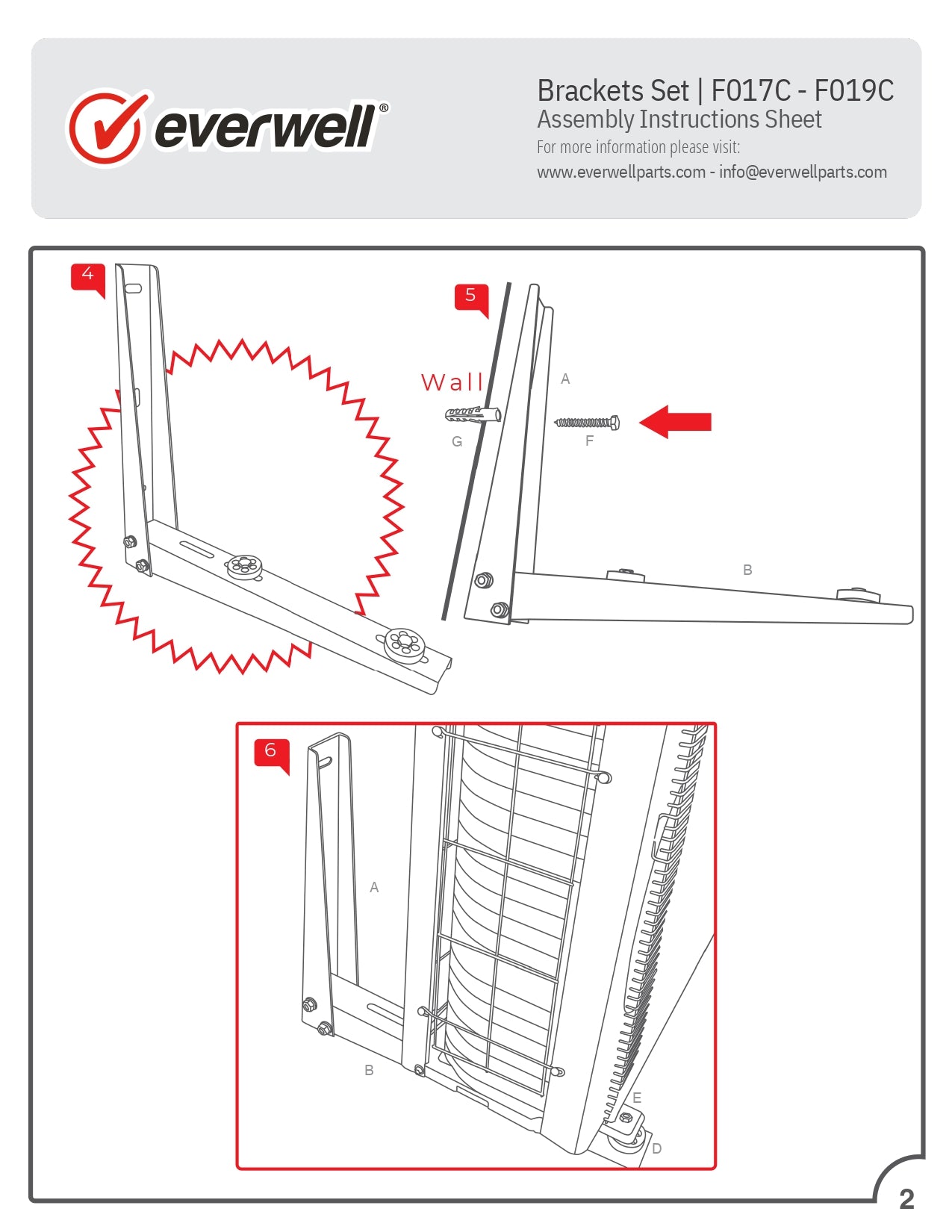 F017C F019C Assembly Instructions Sheet
