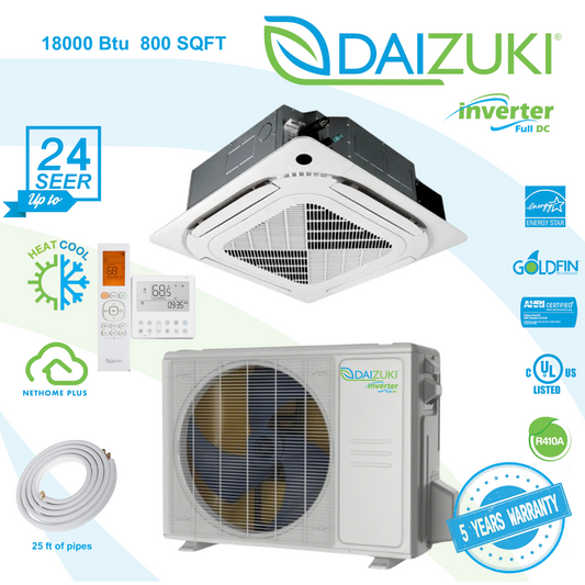 18000 BTU Mini Split 220V INVERTER Quiet Efficient Comfort Heat Pump 1.5 Ton AC WiFi