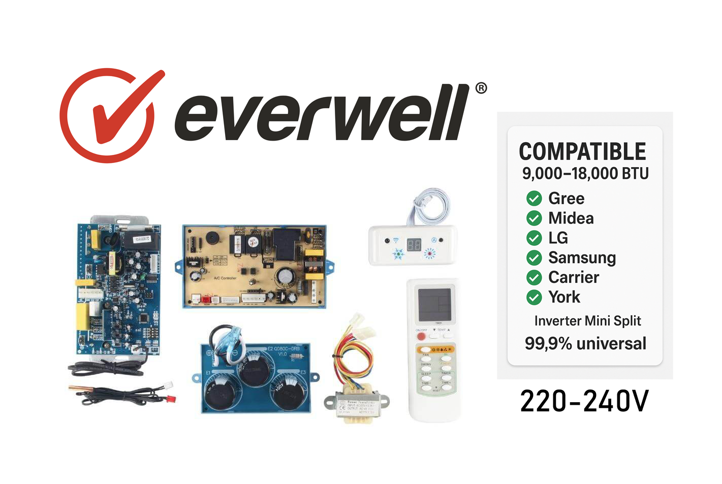 Everwell PC Board Kit for Mini Split System