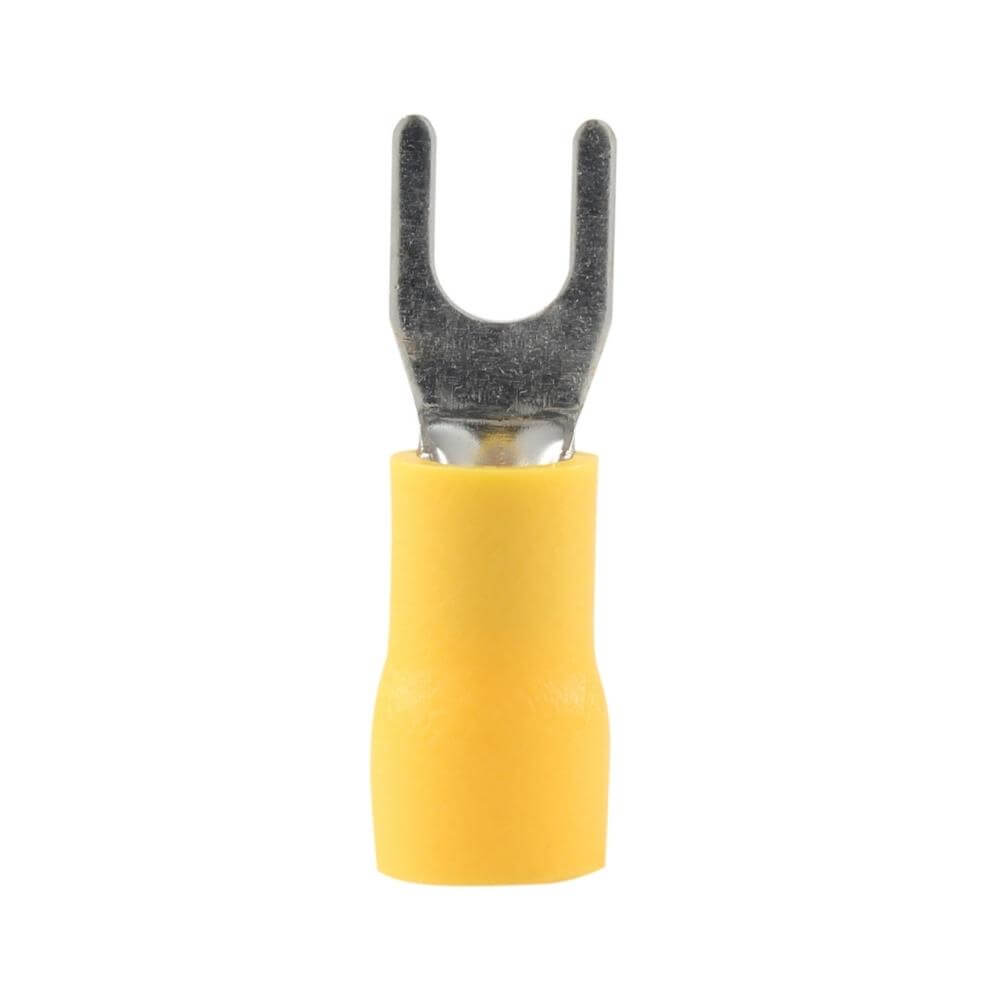 Yellow Nylon Spade Terminal 12-10 AWG Fork Crimp Connector 100pcs –HVAC Electric