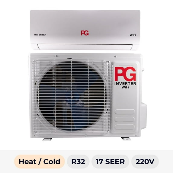 18000 BTU Mini Split Air Conditioner Inverter Heat Pump Ultra Quiet 17 SEER2 220V WiFi
