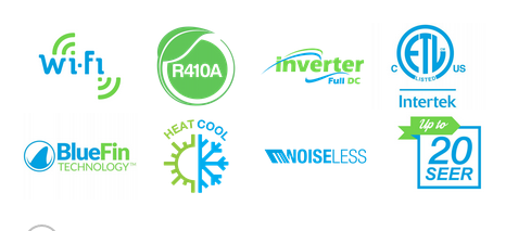 Daizuki 24000 BTU Air Conditioner Mini Split 20 SEER2 INVERTER Ductless Heat Pump 220V WIFI Included