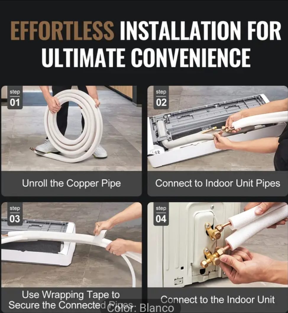 COPPER Ductless Mini Split Line Connection 1/4'' 3/8''-15 ft NOKIT.
