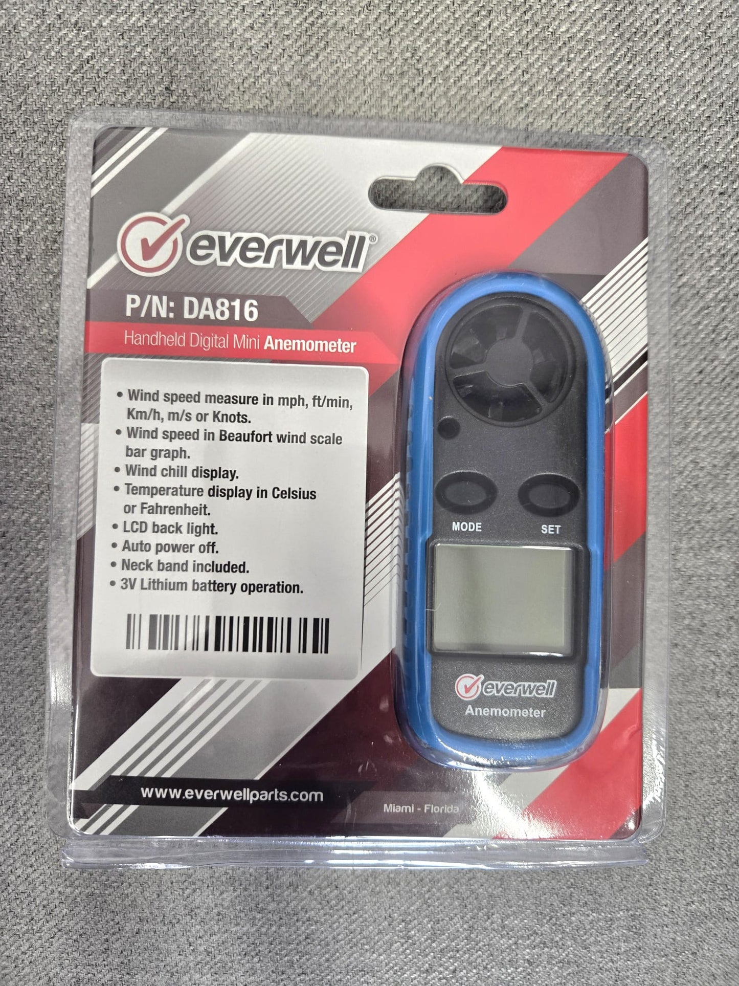 Everwell Handheld Digital Mini-Anemometer