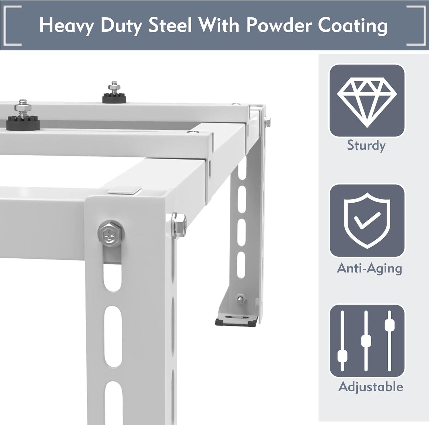 Outdoor Mini Split Ground Bracket  for Ductless Heat Pump or Cooling Only Units 9000-36000 Btu Up to 440lbs