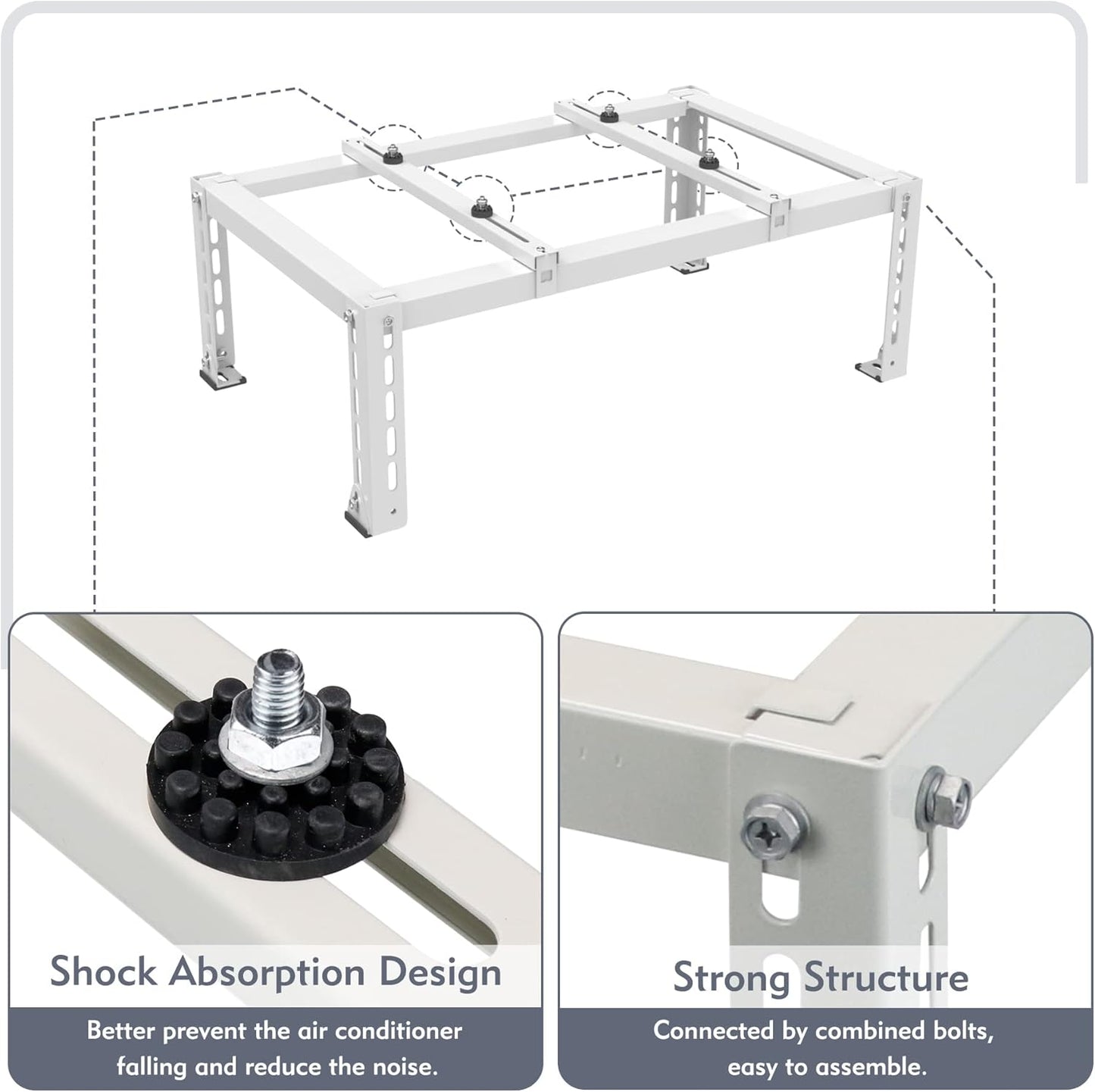 Outdoor Mini Split Ground Bracket  for Ductless Heat Pump or Cooling Only Units 9000-36000 Btu Up to 440lbs