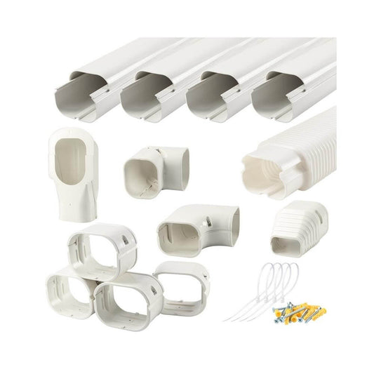 PVC Decorative Line Cover Kit Set & Tubing For Mini-split & Central A/C