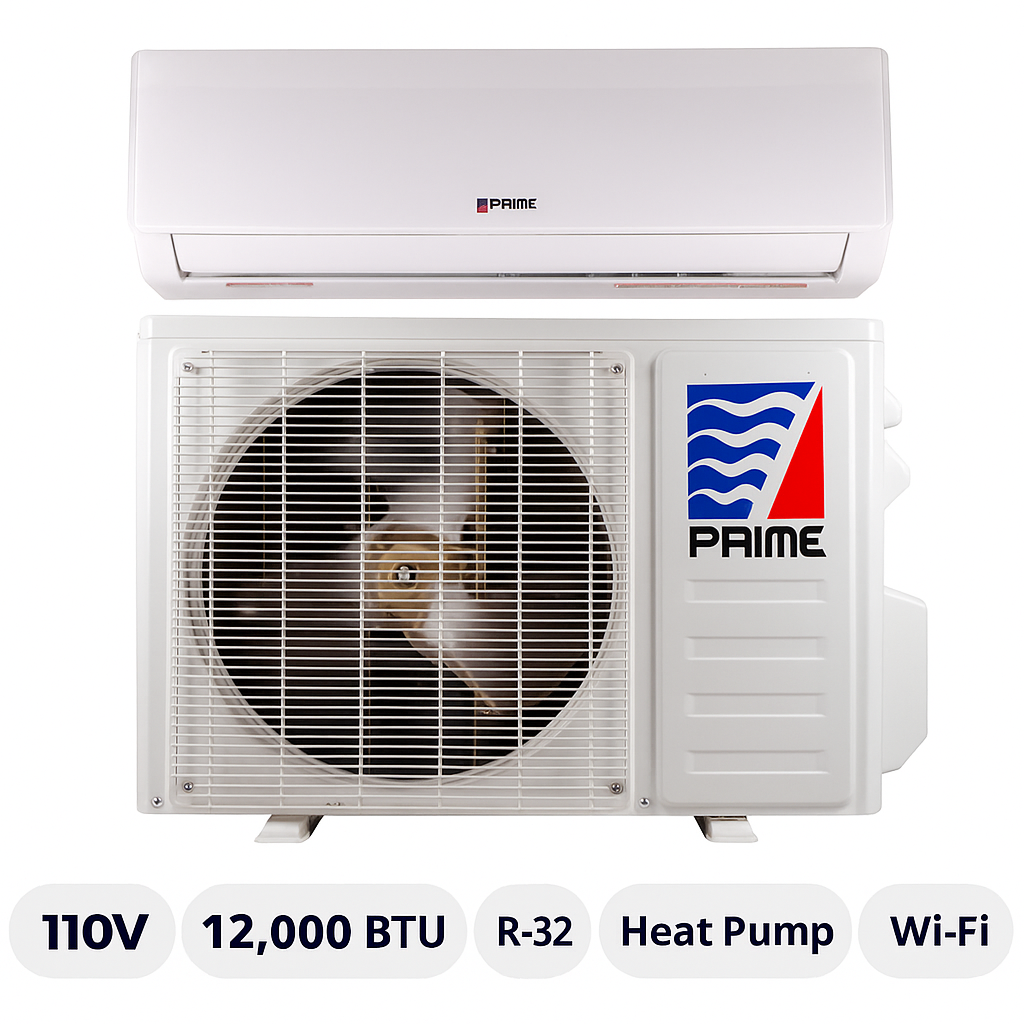 12000 BTU Ductless Mini Split AC Heat Pump | WiFi, 14 SEER, 110V R-32, Kit Included