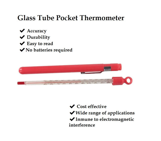 Everwell TP-476 Glass Tube Pocket Thermometer – HVAC Tool (-40°F to 160°F)