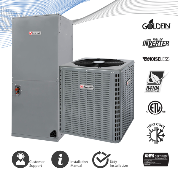 Everwell® 3.5 TON 15 SEER2 Ducted Central Split Air Conditioner Heat Pump System